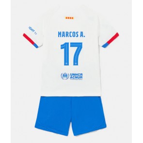 Barcelona Marcos Alonso #17 Replika Babytøj Udebanesæt Børn 2023-24 Kortærmet (+ Korte bukser)